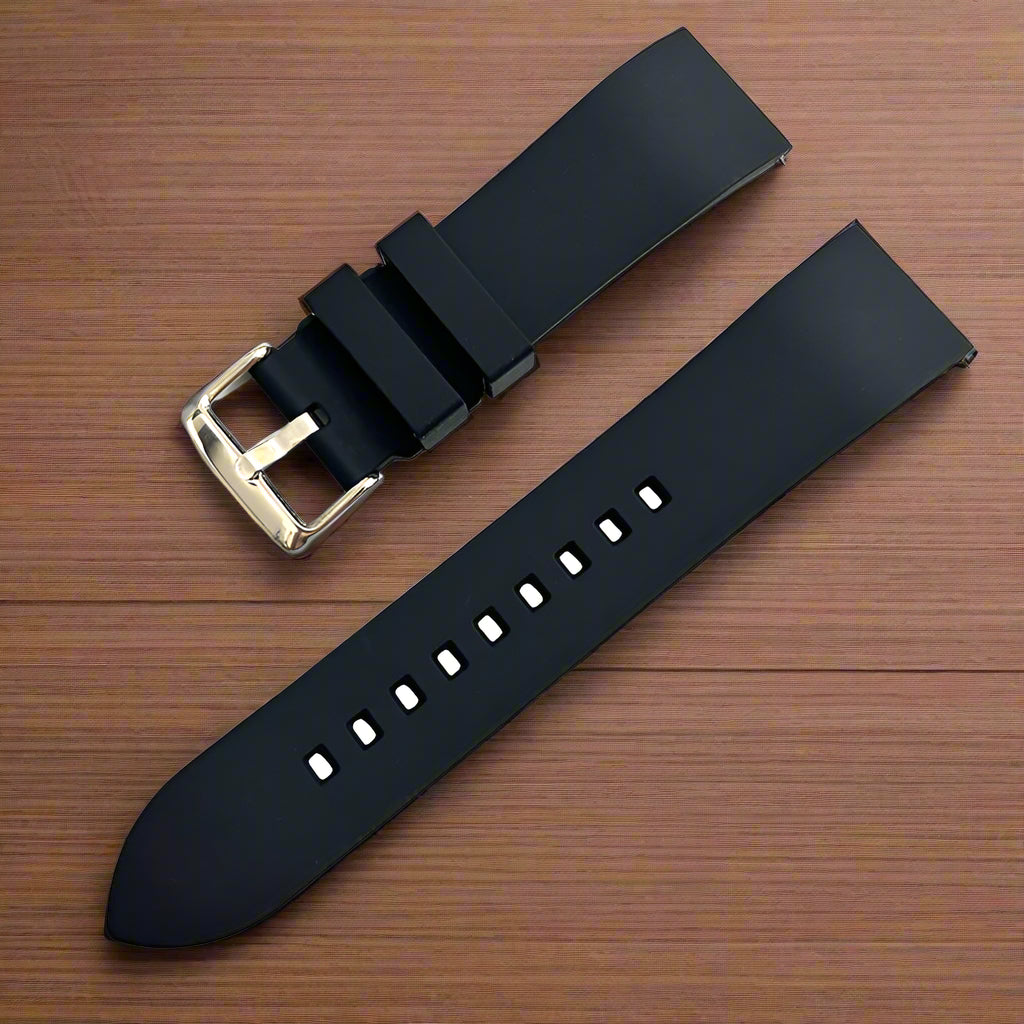 FKM Rubber Watch Strap - Black
