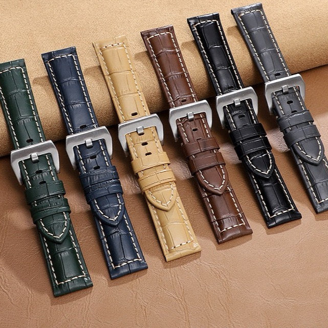 Alligator Grain Leather Watch Strap - Green
