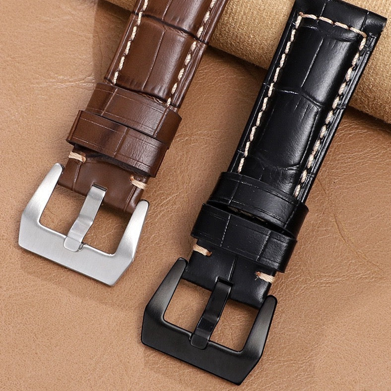 Alligator Grain Leather Watch Strap - Green