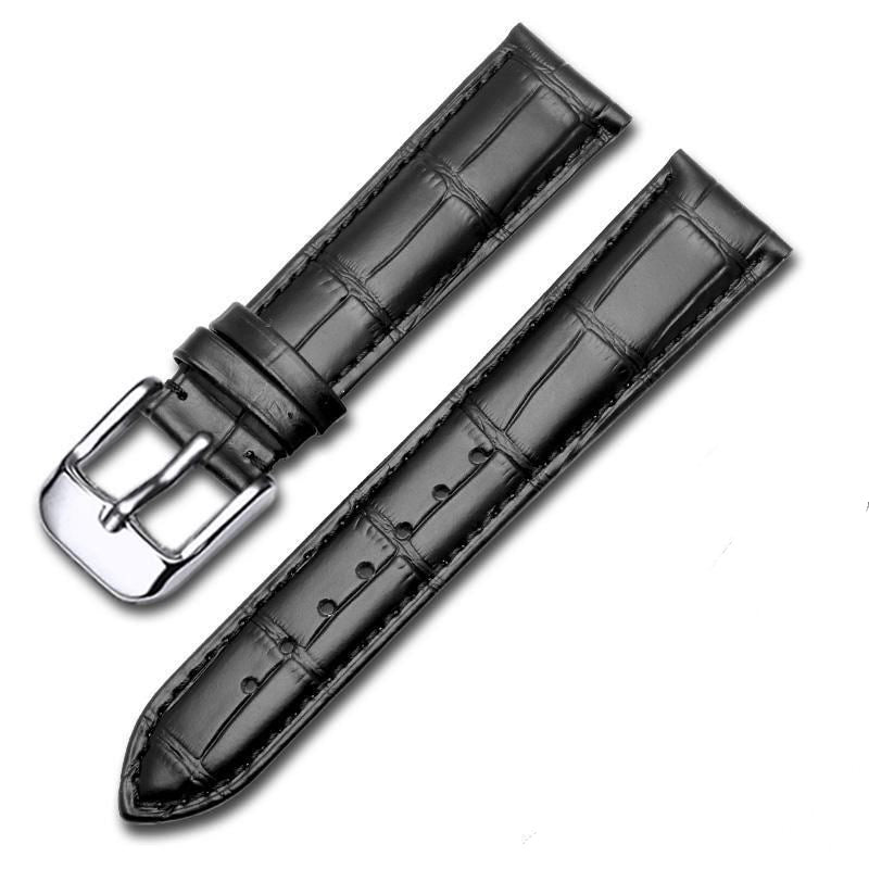 Crocodile Grain Cow Leather Watch Strap - Dark Green