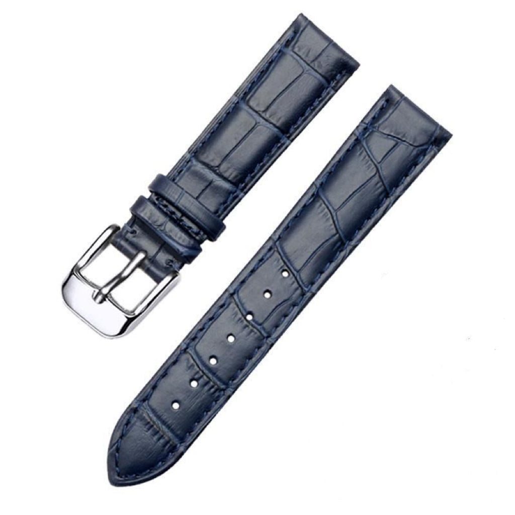 Crocodile Grain Cow Leather Watch Strap - Dark Green