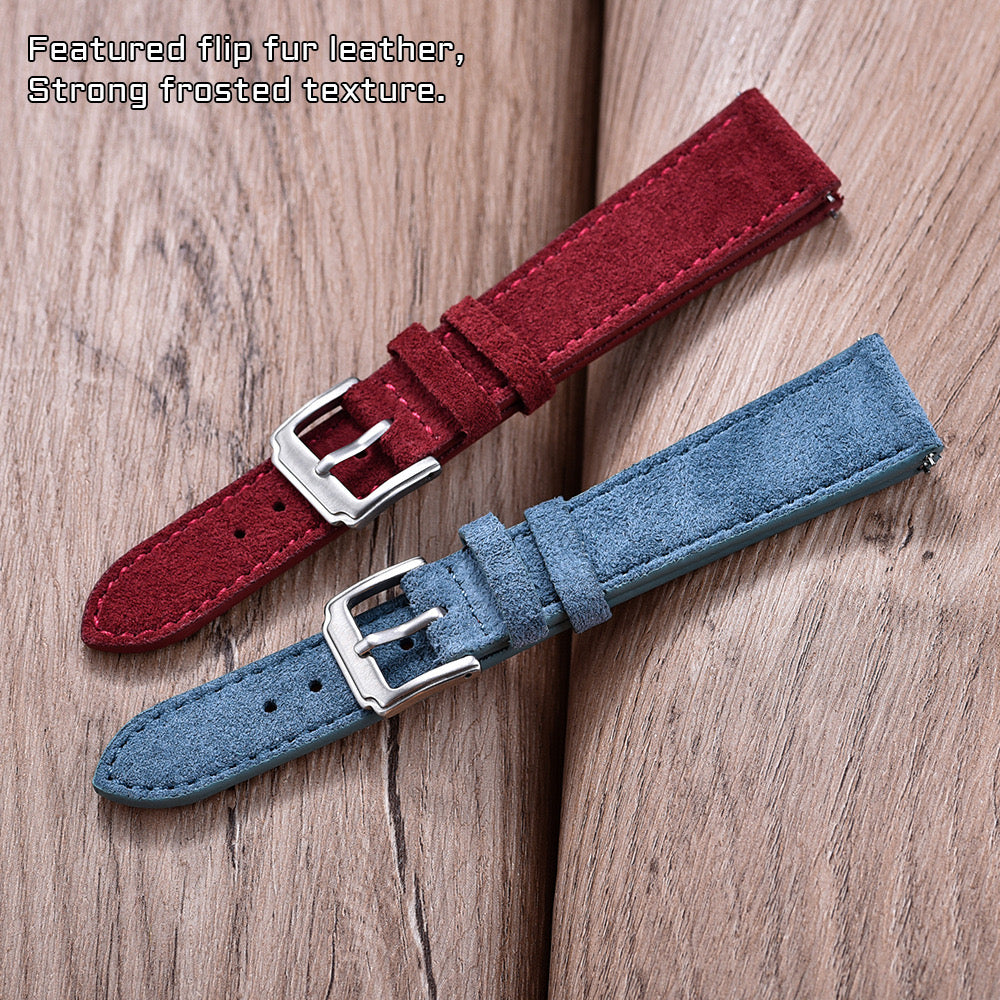 Suede Leather Watch Strap - Grey