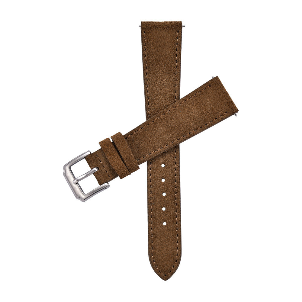 Suede Leather Watch Strap - Black