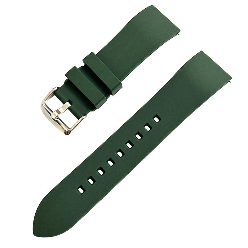 FKM Rubber Watch Strap - Dark Green