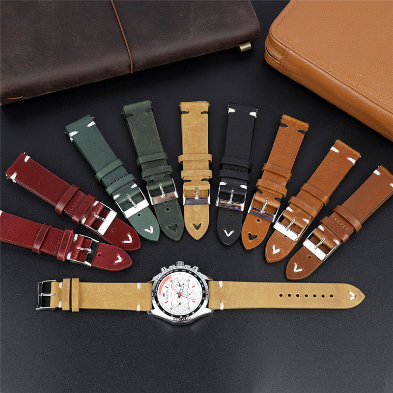 Italian Handmade Leather Watch Strap - Brown