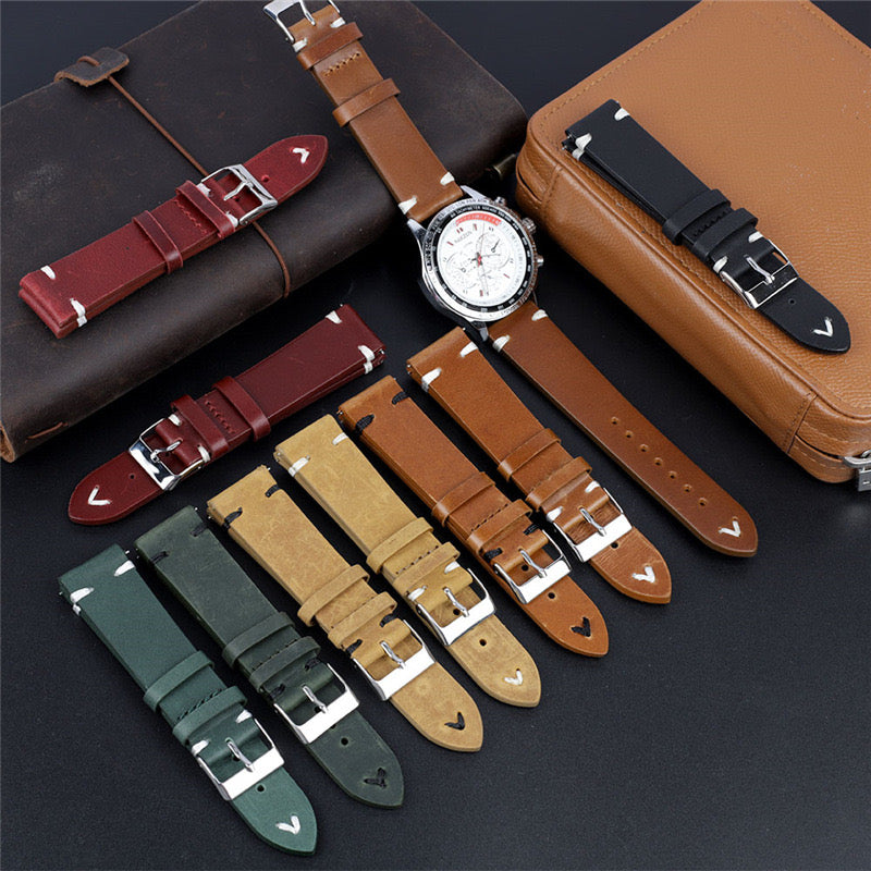 Italian Handmade Leather Watch Strap - Brown