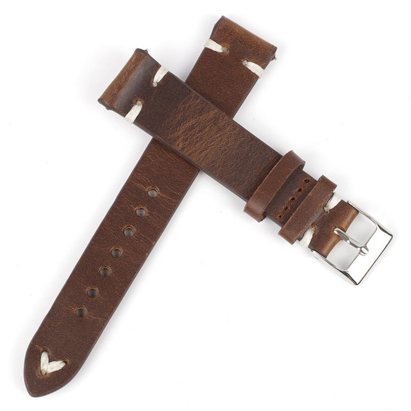 Italian Handmade Leather Watch Strap - Brown