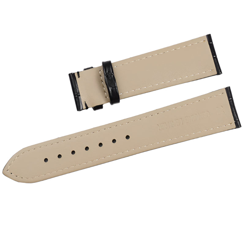 Crocodile Grain Cow Leather Watch Strap - Brown