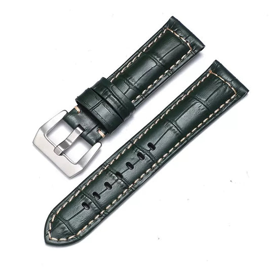 Alligator Grain Leather Watch Strap - Green